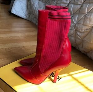 Slightly Worn Red Fendi Boot